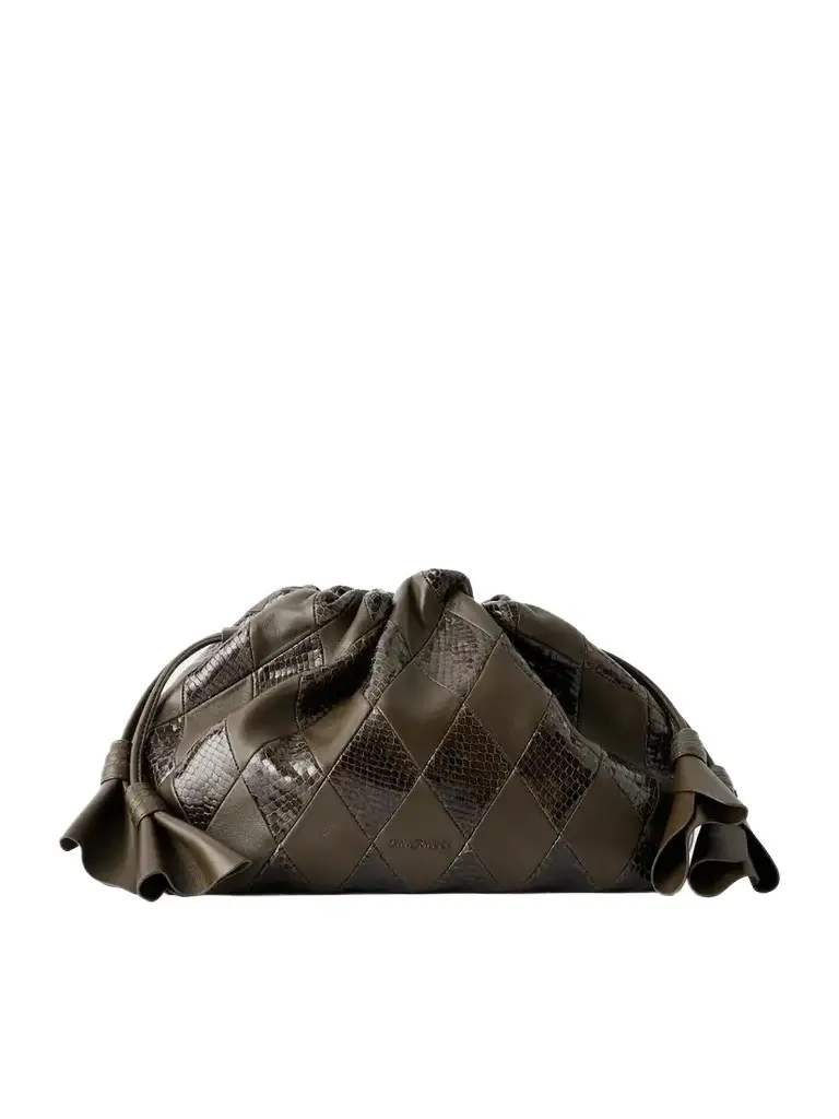Zimmermann Cloud 91 Medium Snake-effect And Textured Leather Clutch