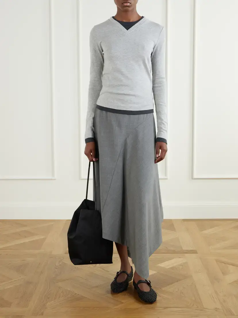 St. Agni Asymmetric Stretch-wool Midi Skirt | Thumbnail 2 St. Agni Asymmetric Stretch-wool Midi Skirt | Thumbnail 2