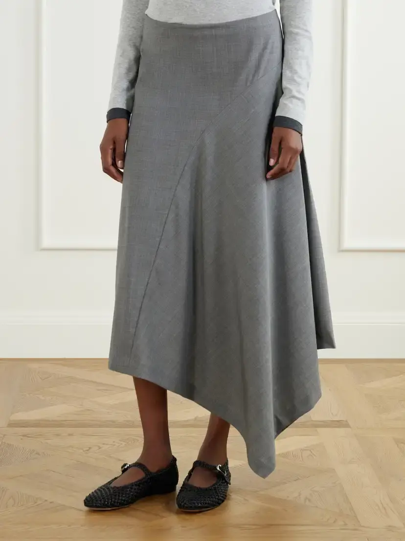 St. Agni Asymmetric Stretch-wool Midi Skirt | Thumbnail 3 St. Agni Asymmetric Stretch-wool Midi Skirt | Thumbnail 3