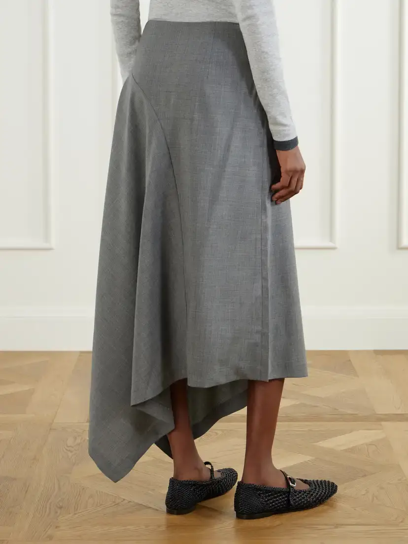 St. Agni Asymmetric Stretch-wool Midi Skirt | Thumbnail 4 St. Agni Asymmetric Stretch-wool Midi Skirt | Thumbnail 4