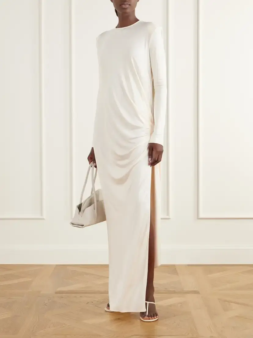 The Attico Knotted Draped Satinmaxi Dress | Thumbnail 2 The Attico Knotted Draped Satinmaxi Dress | Thumbnail 2