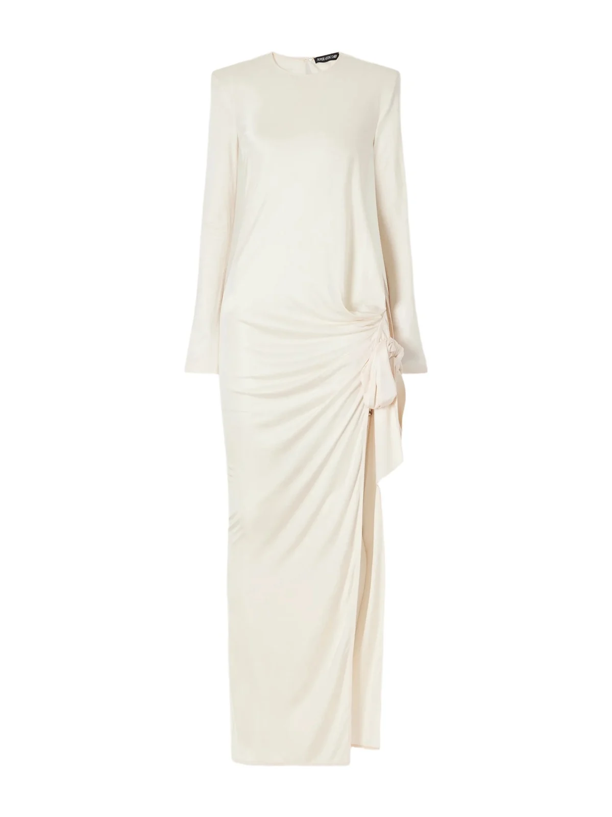 Knotted Draped Satinmaxi Dress