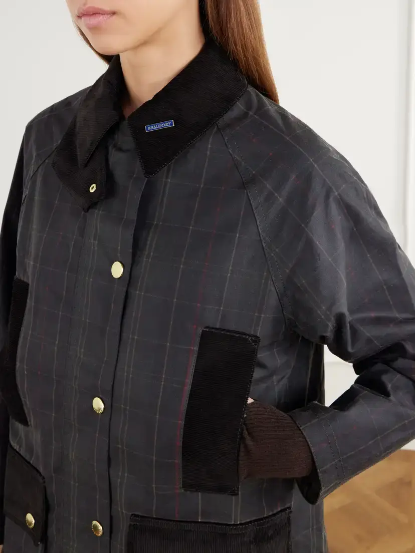 Barbour Checked Corduroy-trimmed Waxed Cotton-canvas Coat | Thumbnail 5 Barbour Checked Corduroy-trimmed Waxed Cotton-canvas Coat | Thumbnail 5