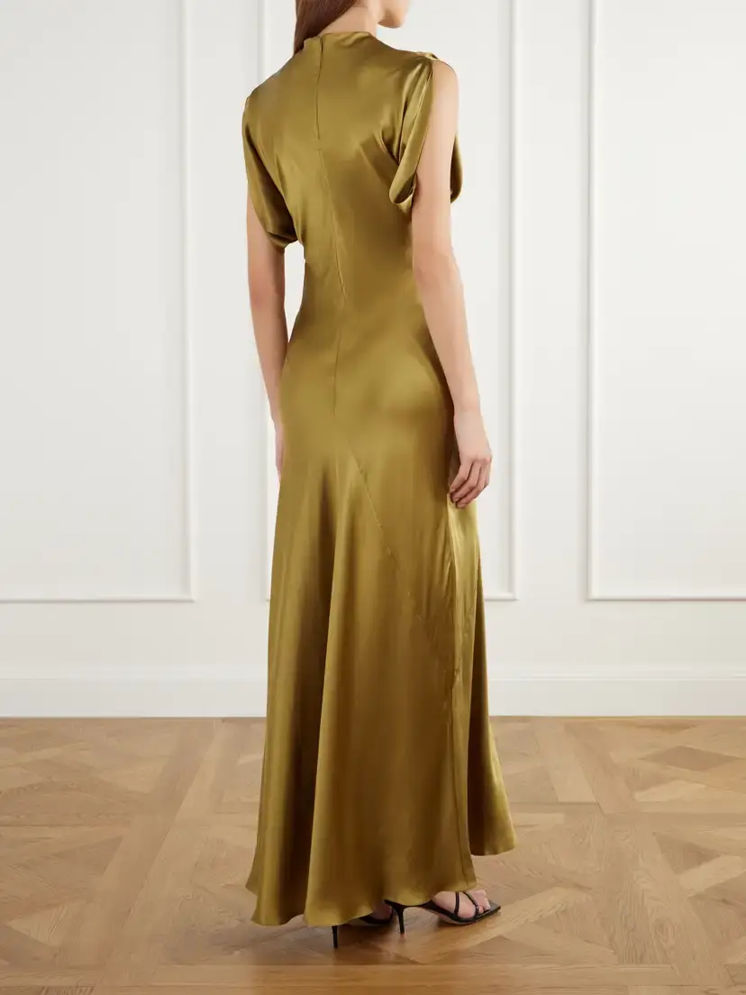 Abadia Quinn Silk-satin Midi Dress | Thumbnail 3 Abadia Quinn Silk-satin Midi Dress | Thumbnail 3