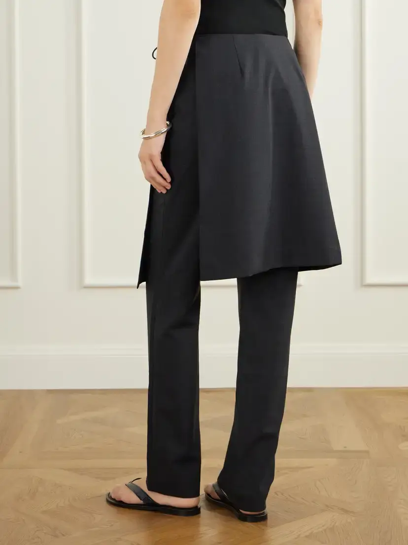 St. Agni Layered Wool-blend Skirt-detailed Slim-leg Pants | Thumbnail 3 St. Agni Layered Wool-blend Skirt-detailed Slim-leg Pants | Thumbnail 3