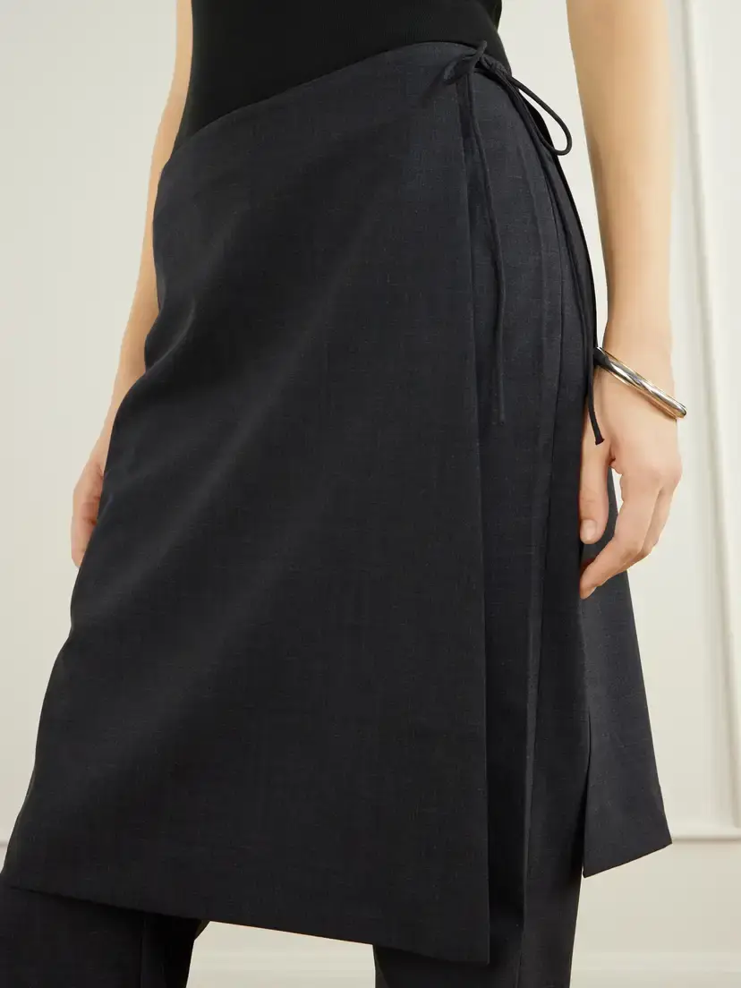 St. Agni Layered Wool-blend Skirt-detailed Slim-leg Pants | Thumbnail 4 St. Agni Layered Wool-blend Skirt-detailed Slim-leg Pants | Thumbnail 4