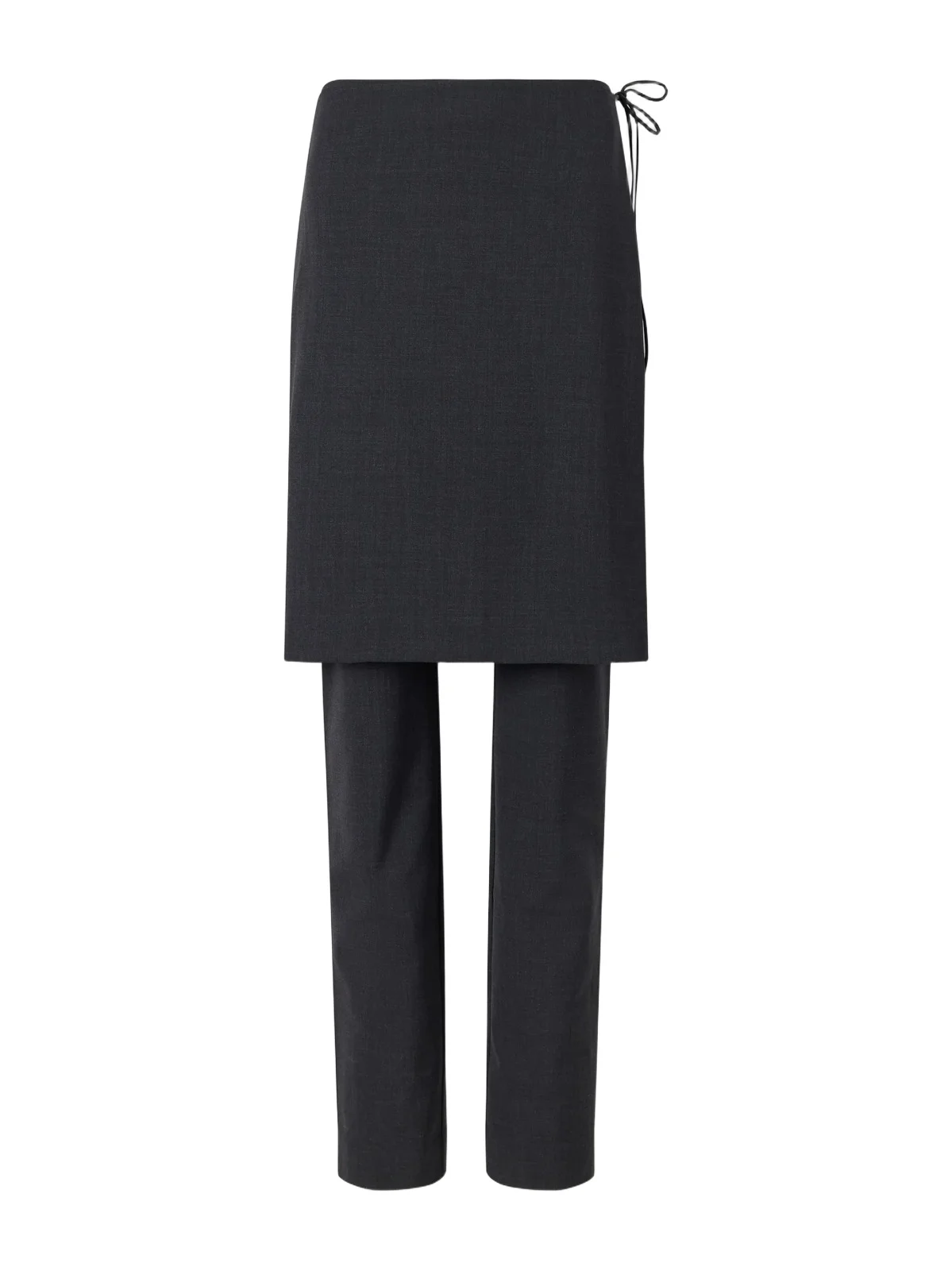 St. Agni Layered Wool-blend Skirt-detailed Slim-leg Pants