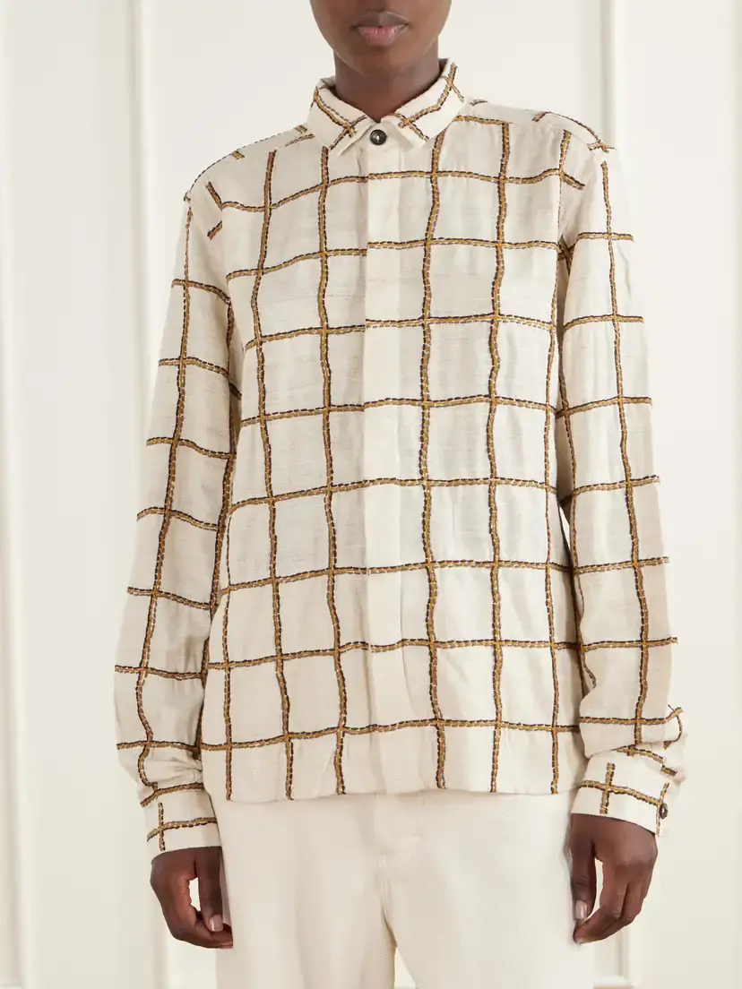 Kartik Research Embroidered Woven Silk Shirt | Thumbnail 3