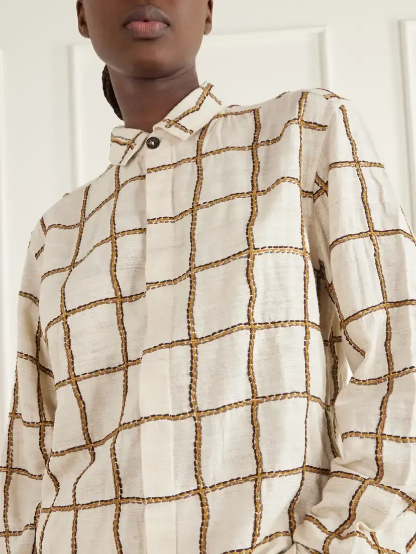 Kartik Research Embroidered Woven Silk Shirt | Thumbnail 5
