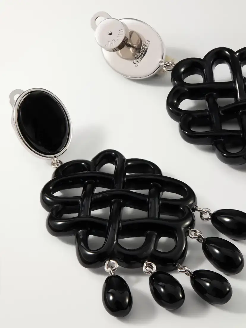 Julietta Melina Rhodium-plated And Resin Earrings | Thumbnail 3 Julietta Melina Rhodium-plated And Resin Earrings | Thumbnail 3