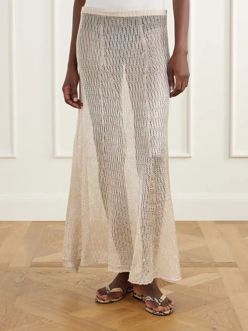 Ruohan Parasol Open-knit Maxi Skirt | Thumbnail 3
