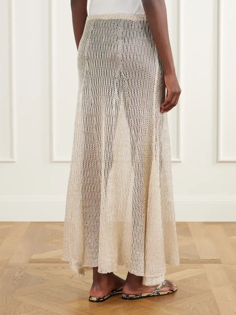 Ruohan Parasol Open-knit Maxi Skirt | Thumbnail 4