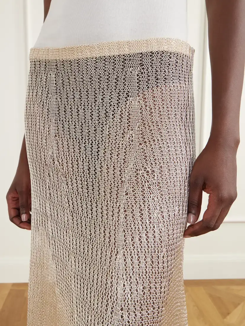 Ruohan Parasol Open-knit Maxi Skirt | Thumbnail 5