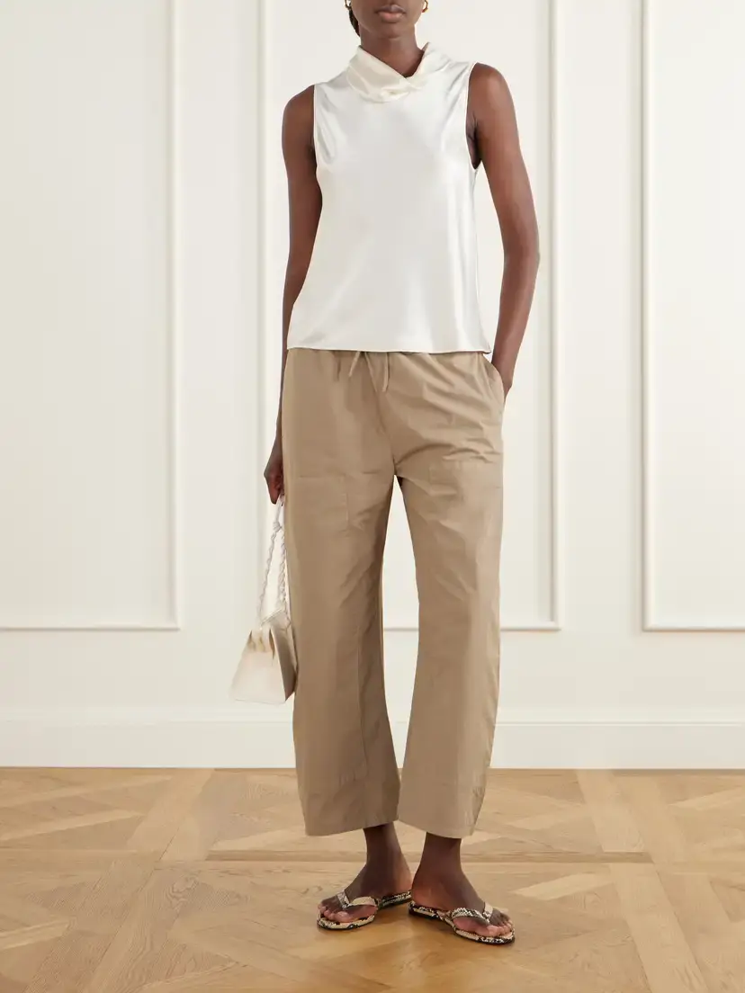 LESET Kyoto Drawstring Cotton-poplin Barrel-leg Pants | Thumbnail 2
