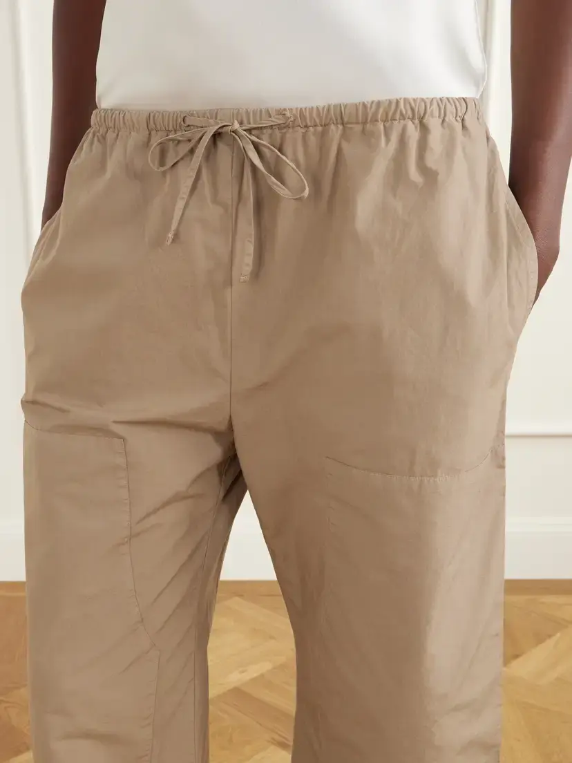 LESET Kyoto Drawstring Cotton-poplin Barrel-leg Pants | Thumbnail 5