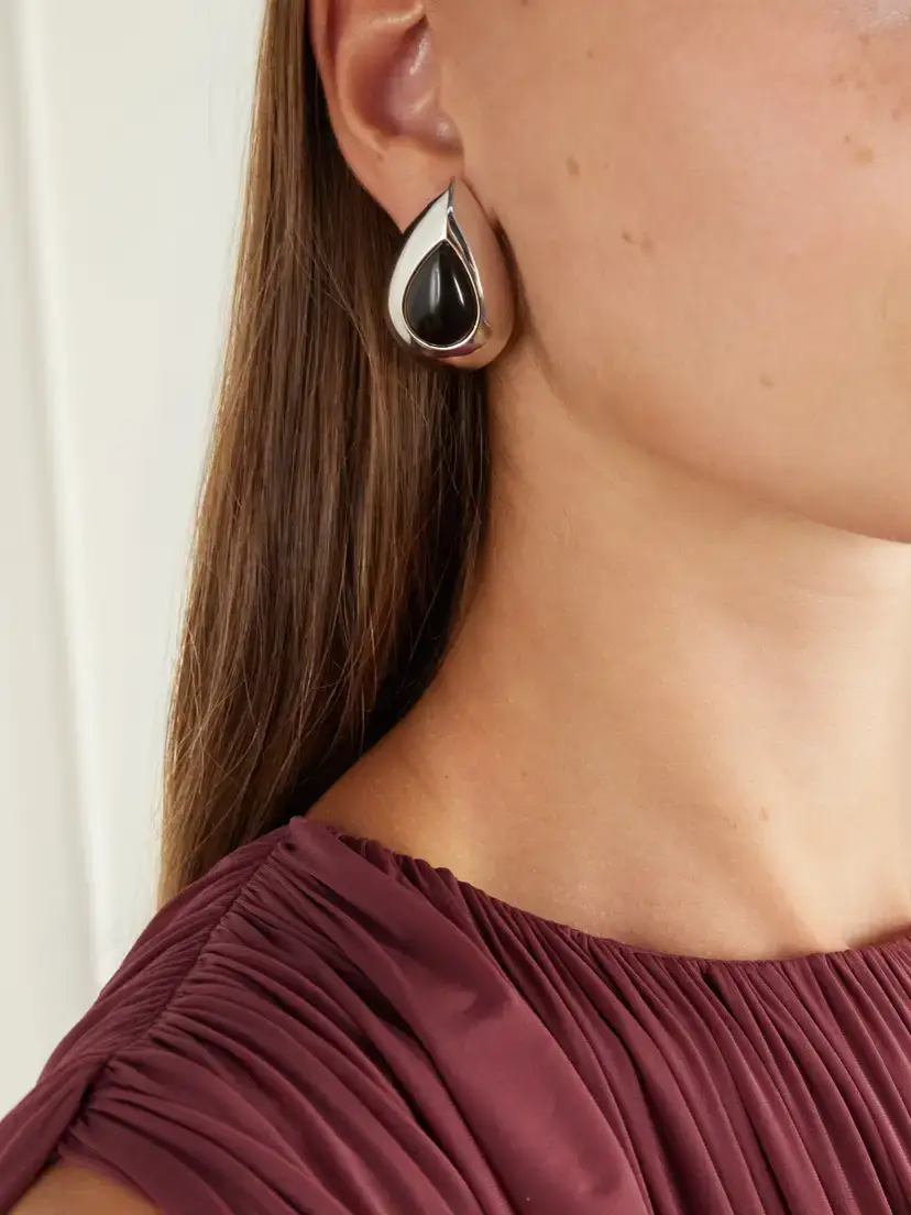 Julietta Vale Rhodium-plated Tiger's Eye Earrings | Thumbnail 2