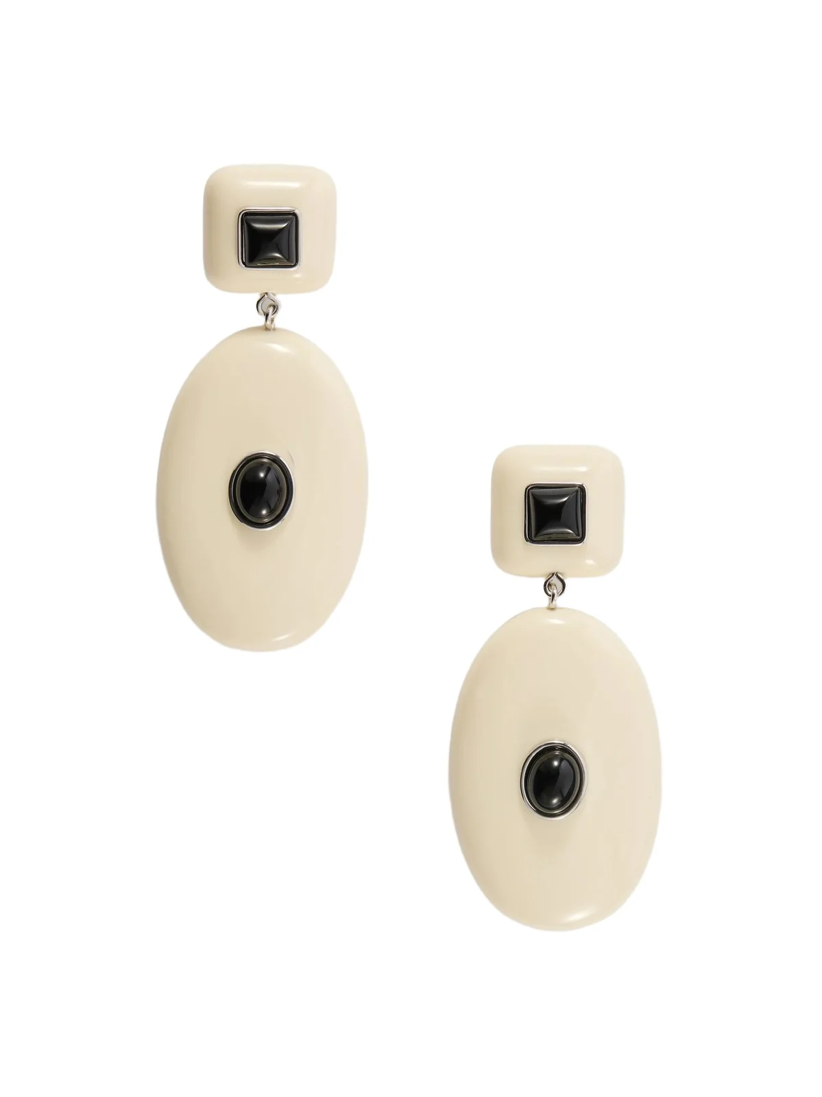 Julietta Pantheon Carnelian, Rhodium-plated, Onyx And Resin Earrings - White