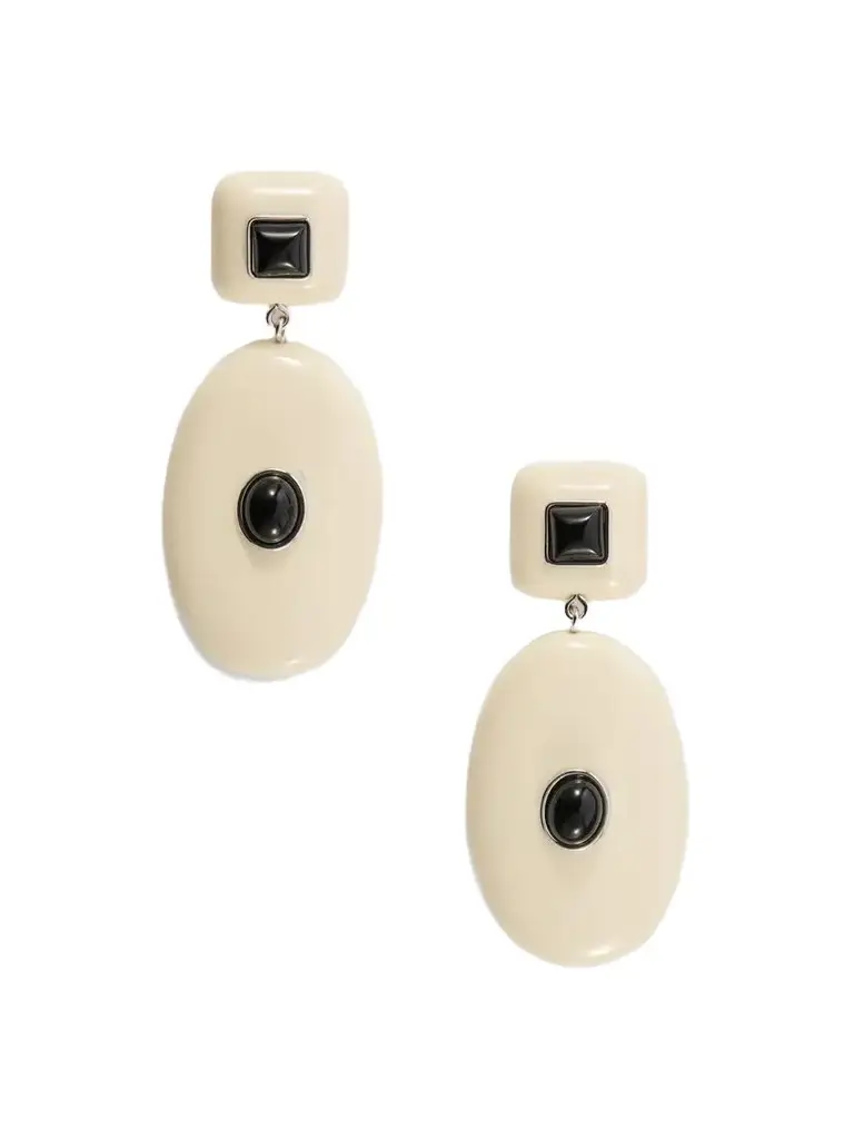 Julietta Pantheon Carnelian, Rhodium-plated, Onyx And Resin Earrings