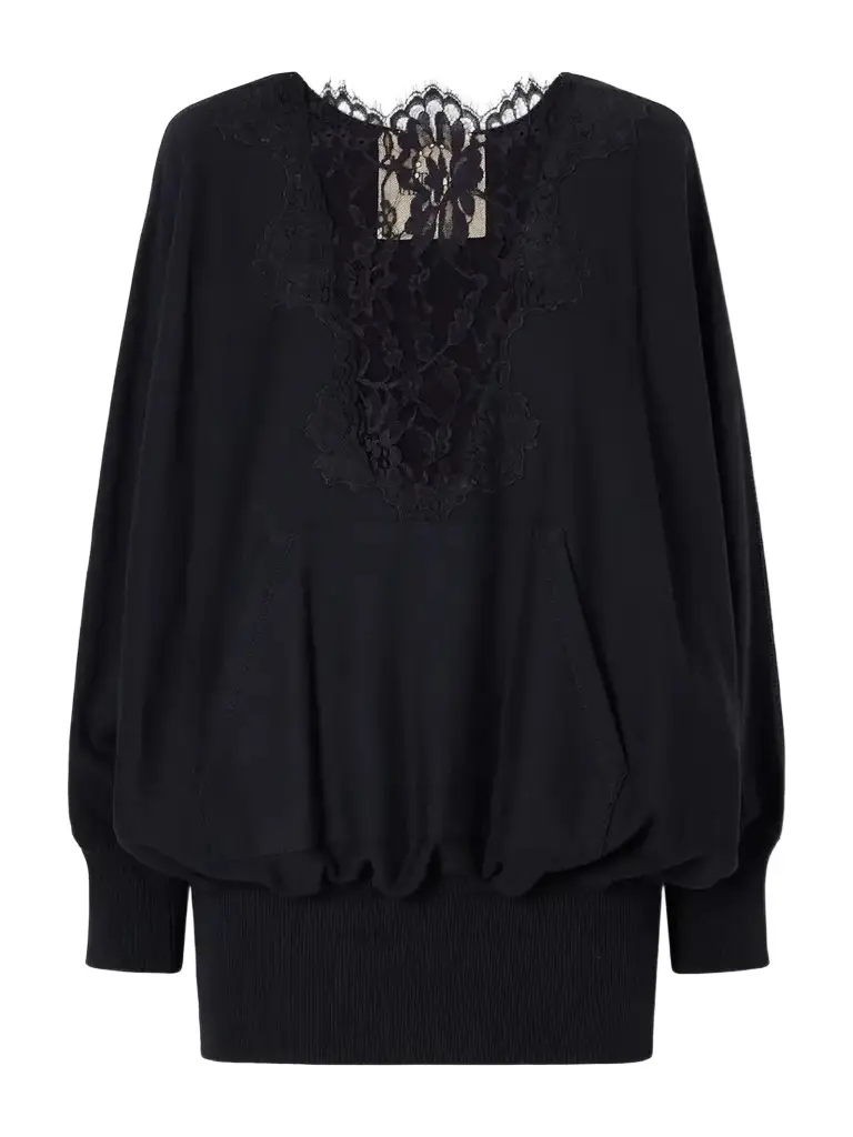 Valentino Garavani Lace-trimmed Cotton-jersey Sweatshirt