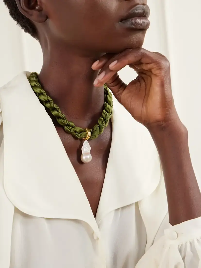 Lizzie Fortunato Gold-plated Pearl Silk Necklace | Thumbnail 2