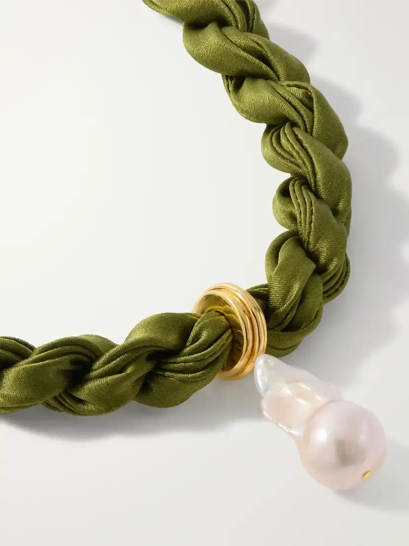 Lizzie Fortunato Gold-plated Pearl Silk Necklace | Thumbnail 4