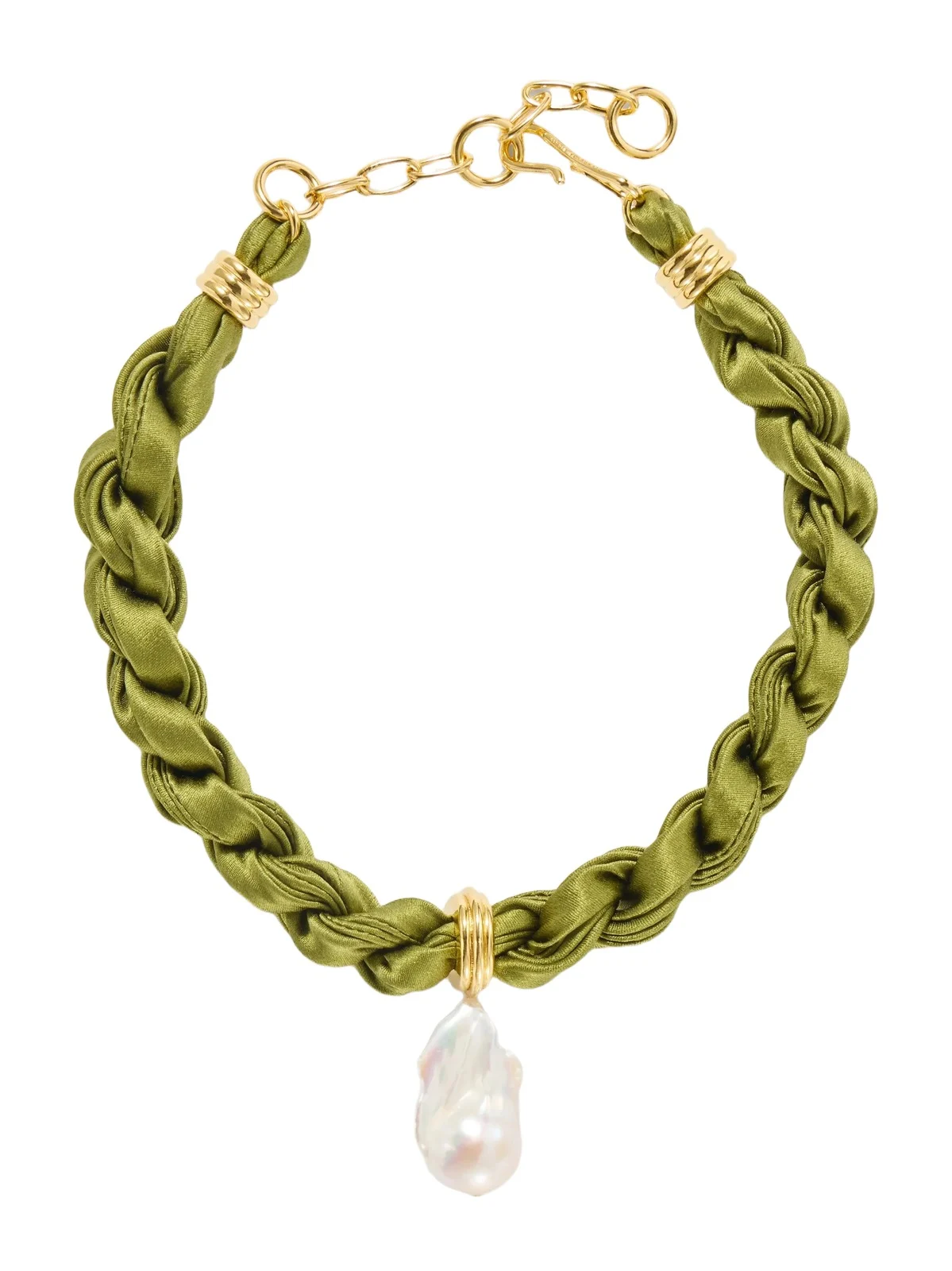 Gold-plated Pearl Silk Necklace