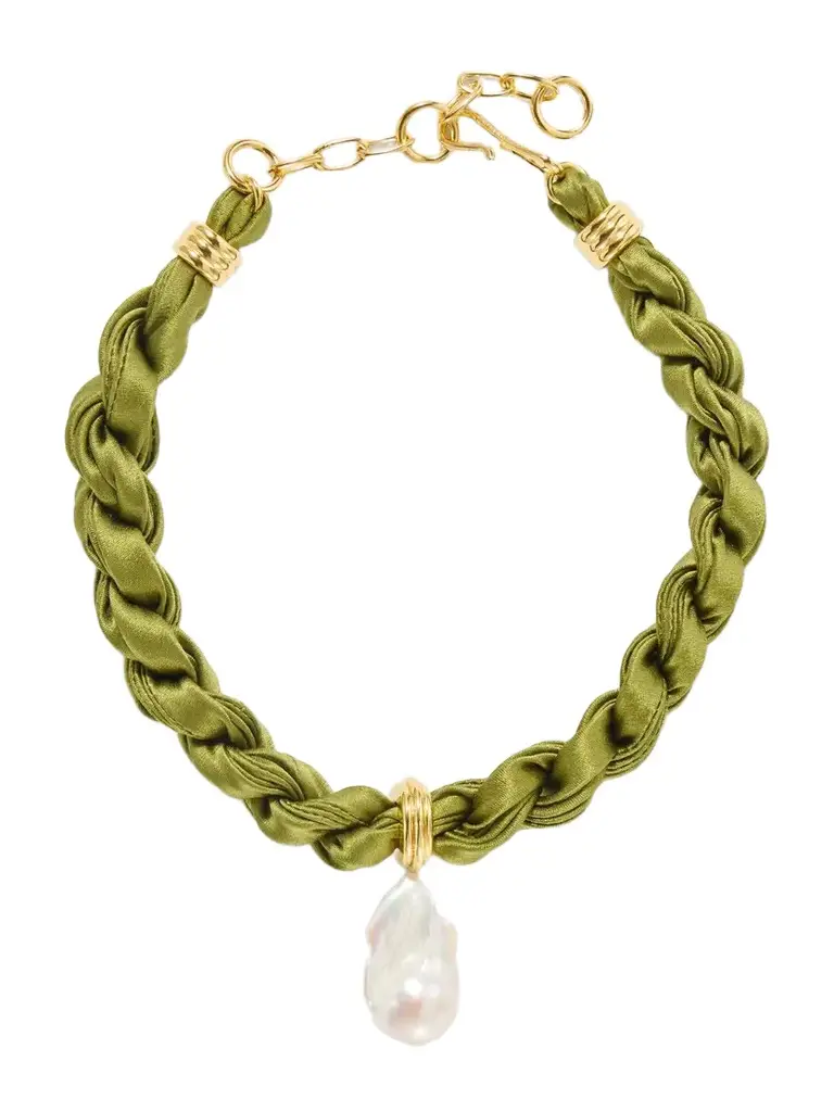 Gold-plated Pearl Silk Necklace Gold-plated Pearl Silk Necklace