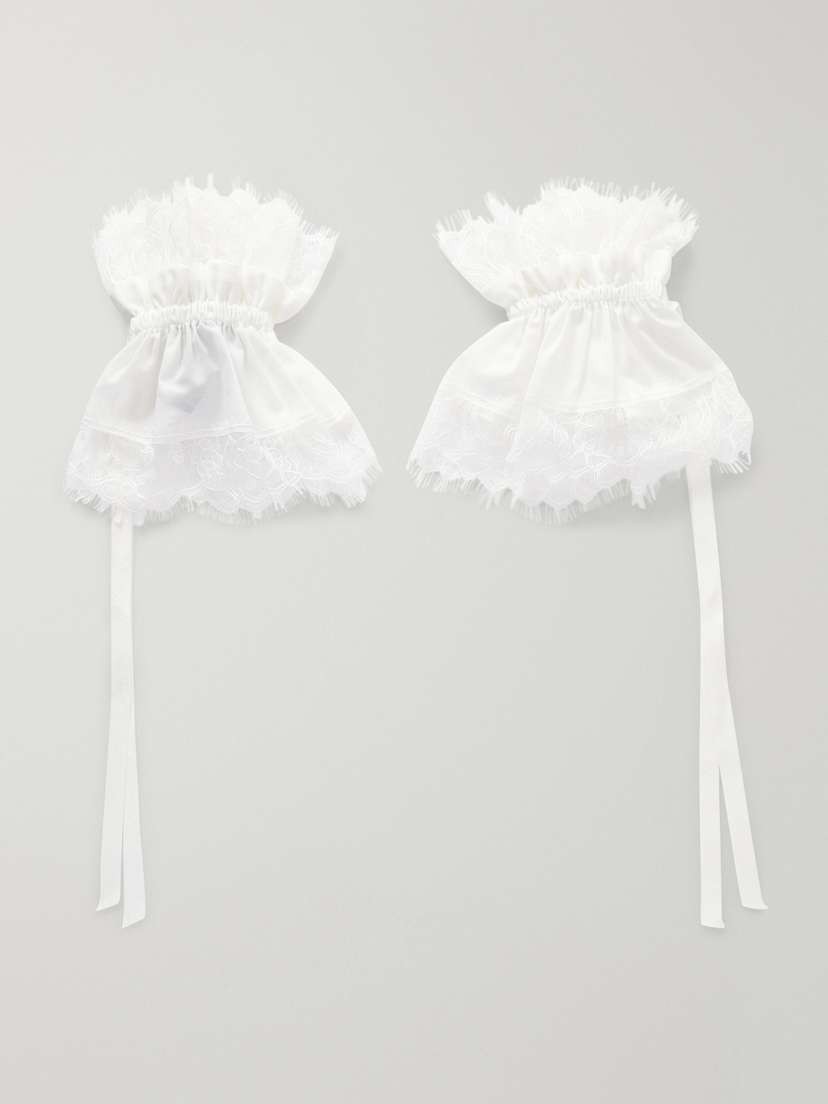 Ann Demeulemeester Birte Lace-trimmed Cotton Cuffs