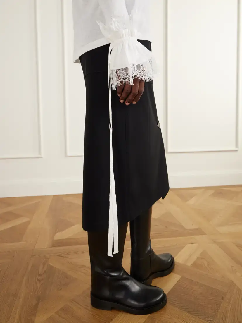 Ann Demeulemeester Birte Lace-trimmed Cotton Cuffs | Thumbnail 2