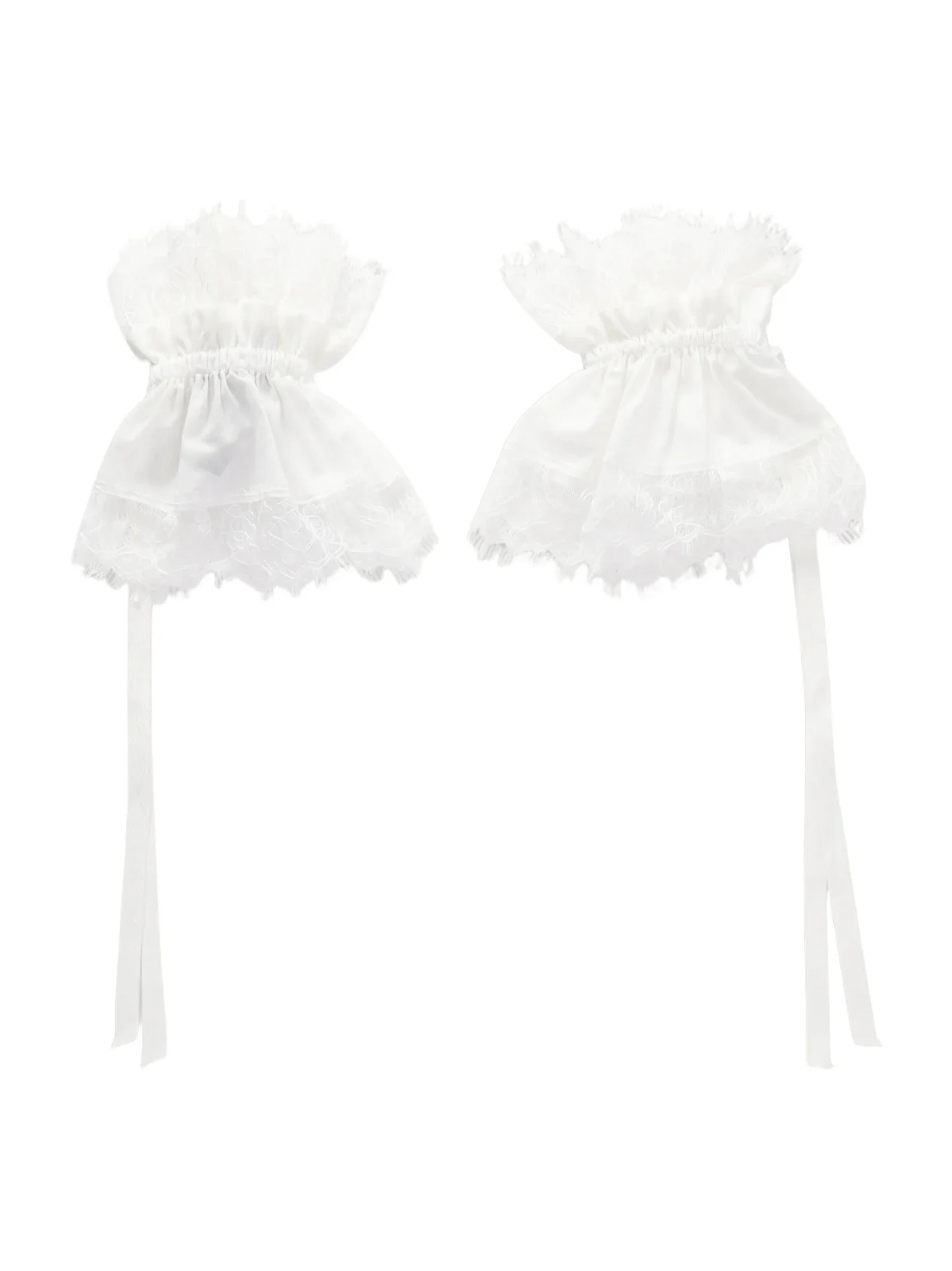 Ann Demeulemeester Birte Lace-trimmed Cotton Cuffs