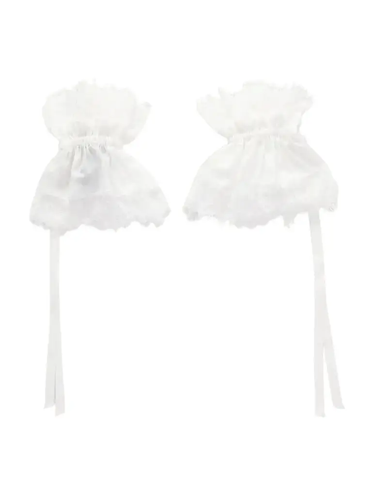 Ann Demeulemeester Birte Lace-trimmed Cotton Cuffs