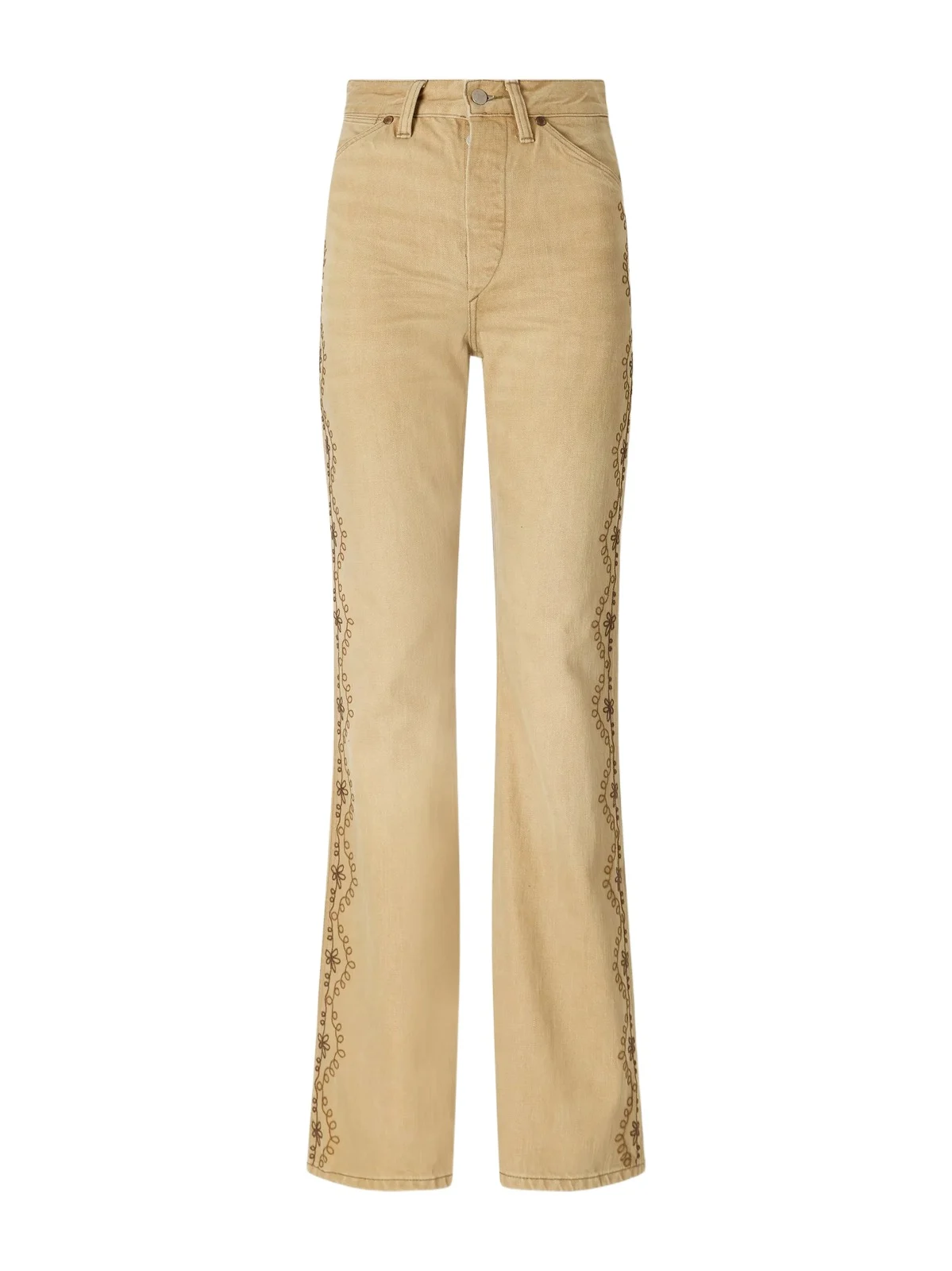 Floral-embroidered Cotton Flared Pants Floral-embroidered Cotton Flared Pants