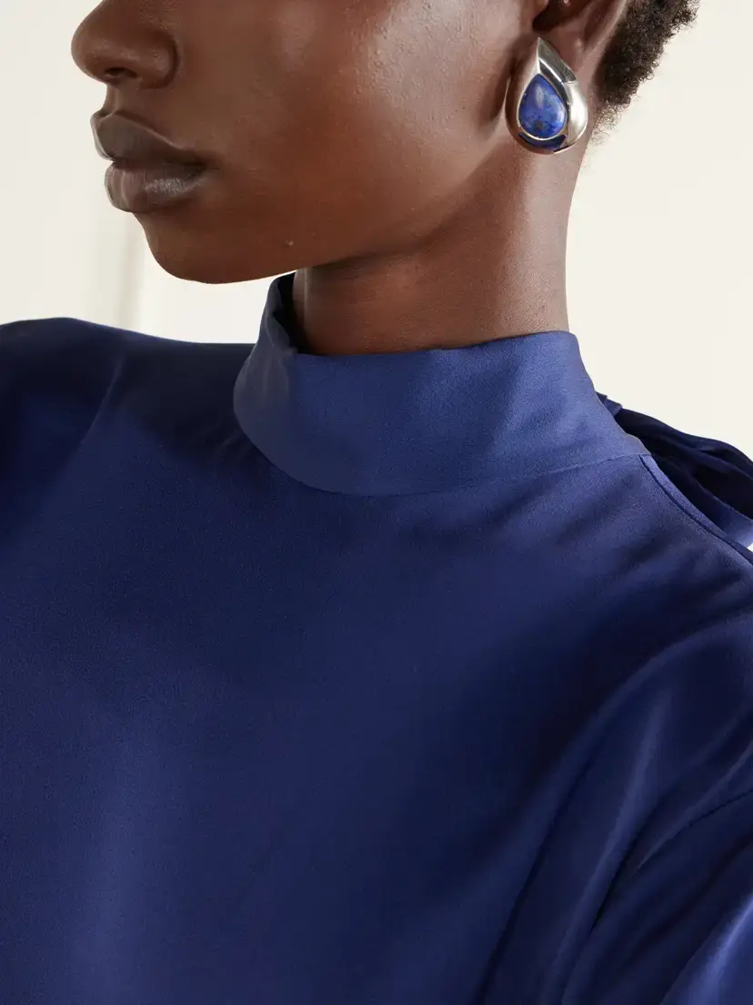 Julietta Vale Rhodium-plated Lapis Lazuli Earrings | Thumbnail 2