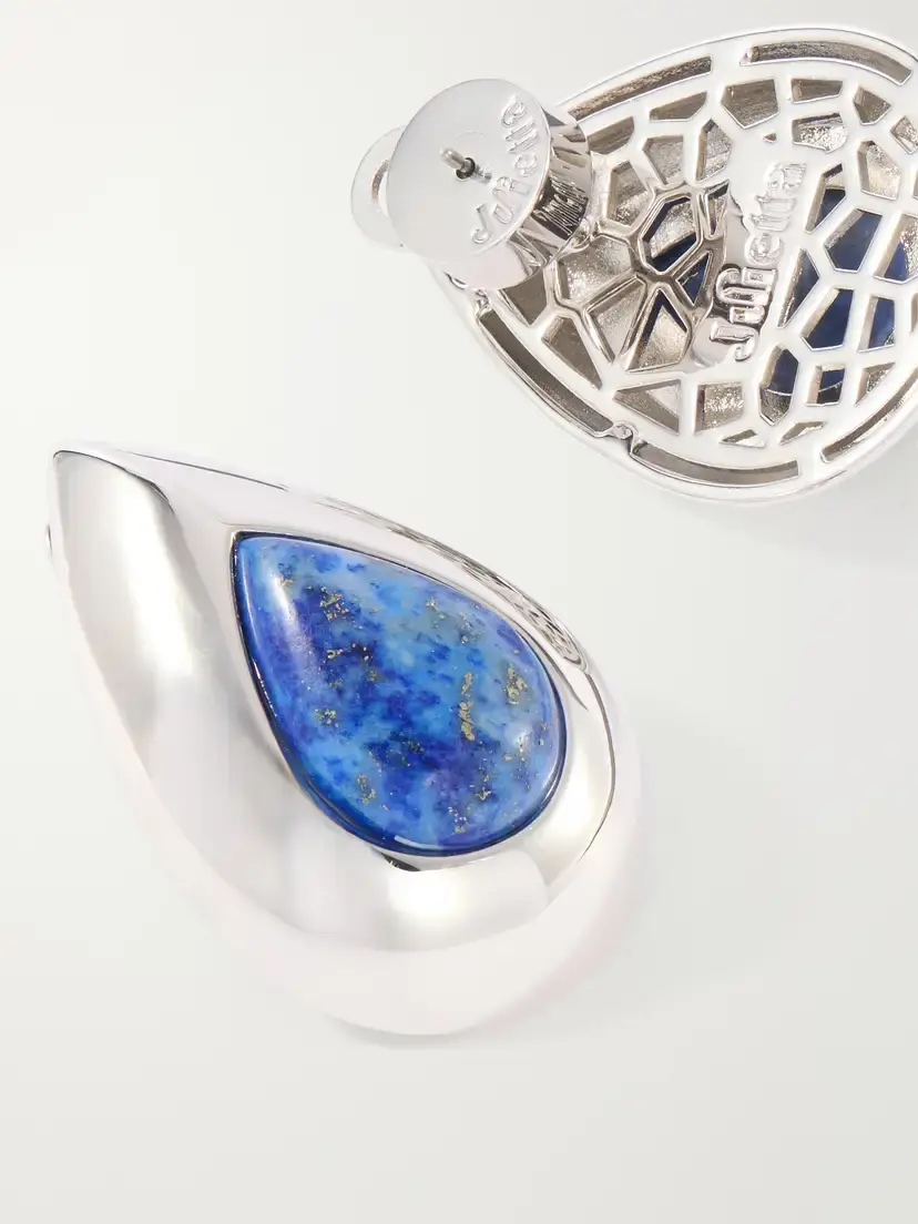 Julietta Vale Rhodium-plated Lapis Lazuli Earrings | Thumbnail 3