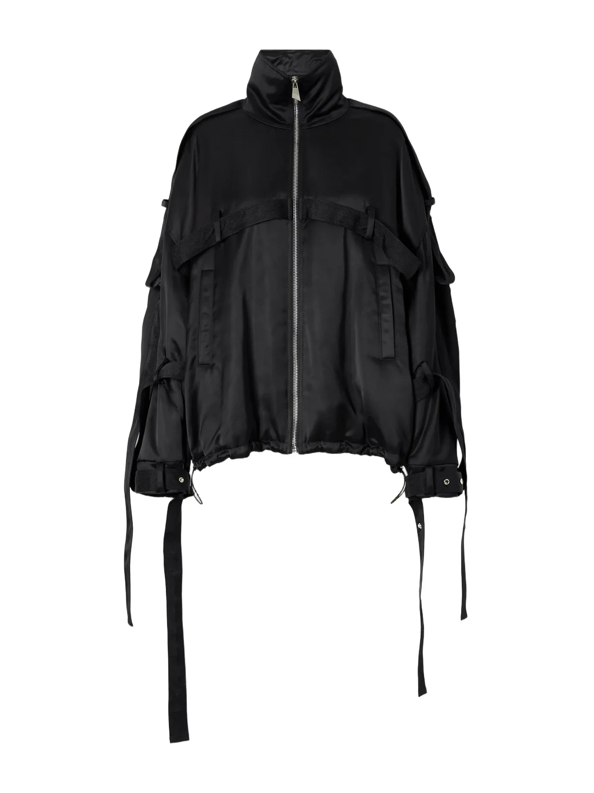 Deconstructed Satin Bomber Jacket