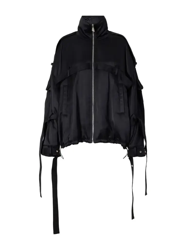 Deconstructed Satin Bomber Jacket Deconstructed Satin Bomber Jacket