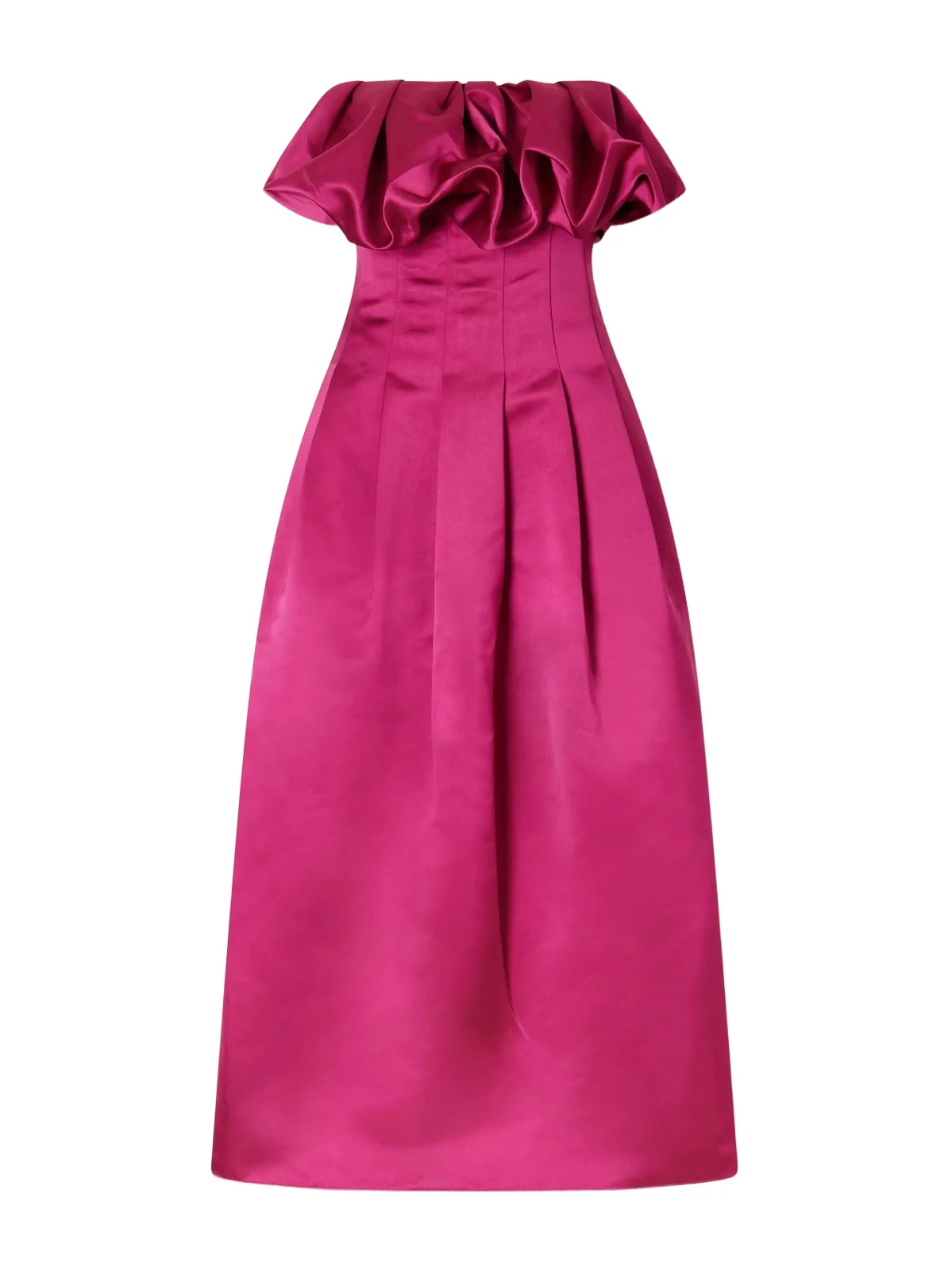 Ulla Johnson Cosima Strapless Ruffled Pleated Duchess-satin Midi Dress
