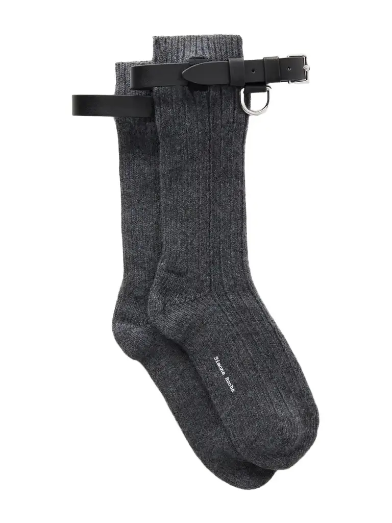 Simone Rocha Buckle-detailed Wool-blend Socks