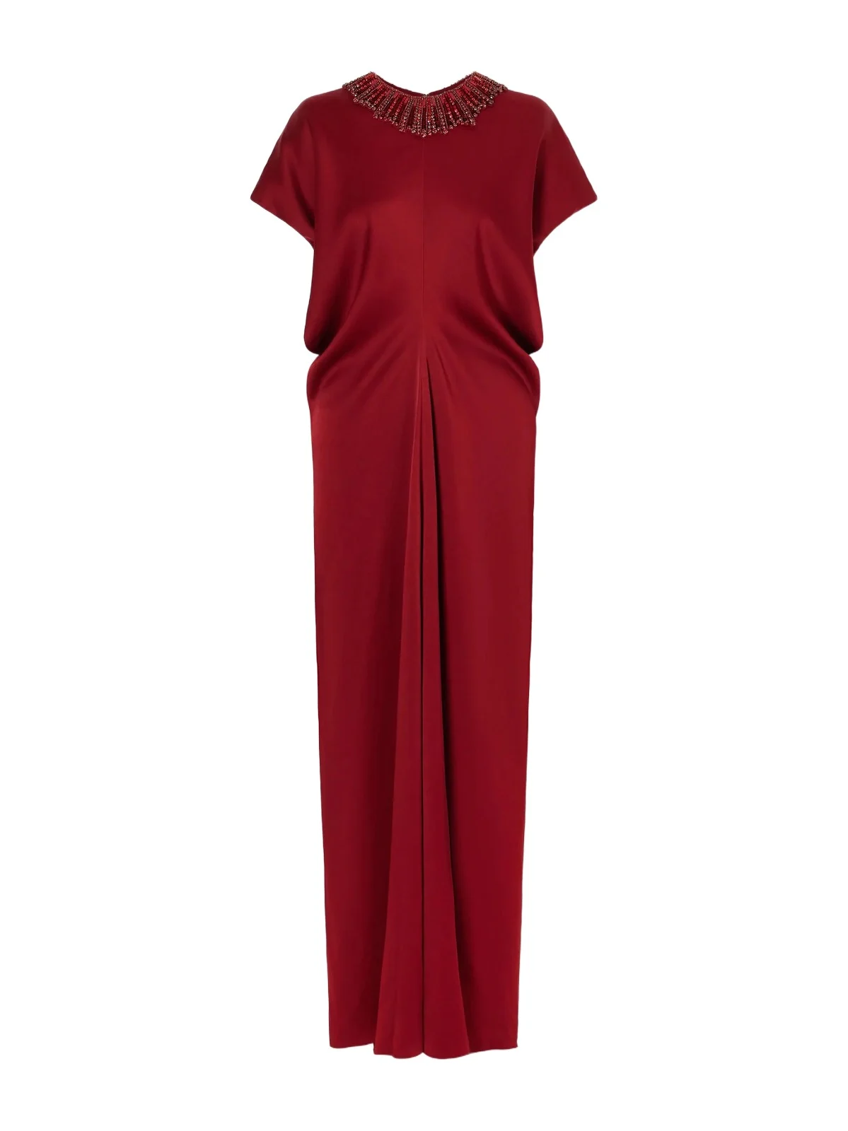 Novak Crystal-embellished Draped Satin Gown