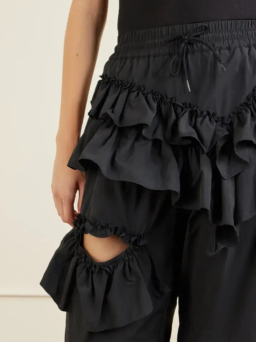 Simone Rocha + Adidas Originals Logo-embroidered Cut-out Ruffled Twill Straight-leg Track Pants | Thumbnail 5 Simone Rocha + Adidas Originals Logo-embroidered Cut-out Ruffled Twill Straight-leg Track Pants | Thumbnail 5