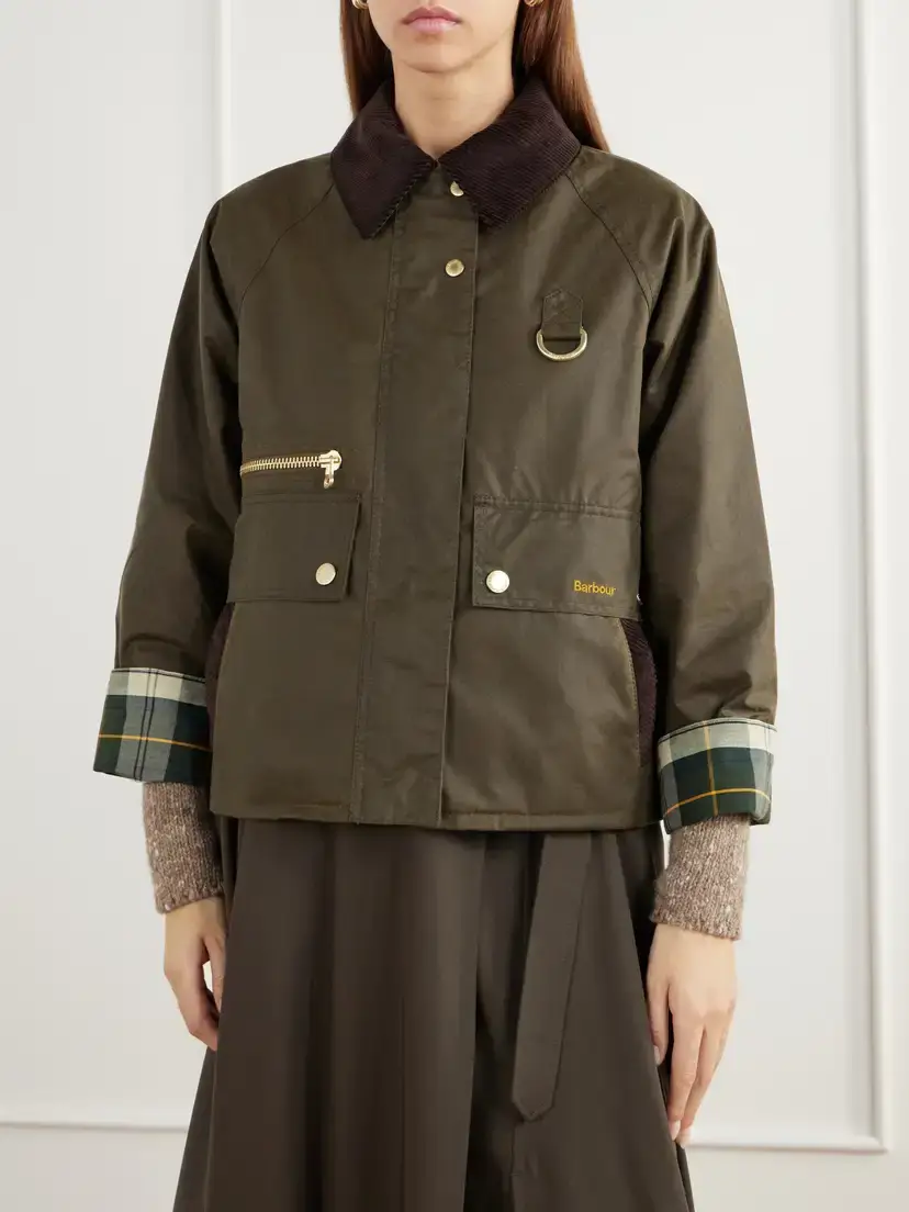 Barbour Cottingham Corduroy-trimmed Waxed Cotton-canvas Jacket | Thumbnail 3