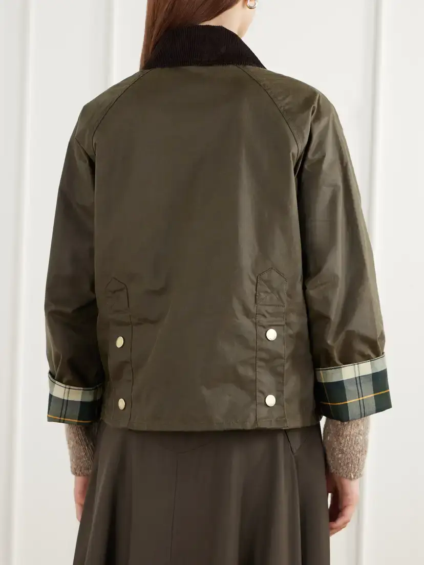 Barbour Cottingham Corduroy-trimmed Waxed Cotton-canvas Jacket | Thumbnail 4