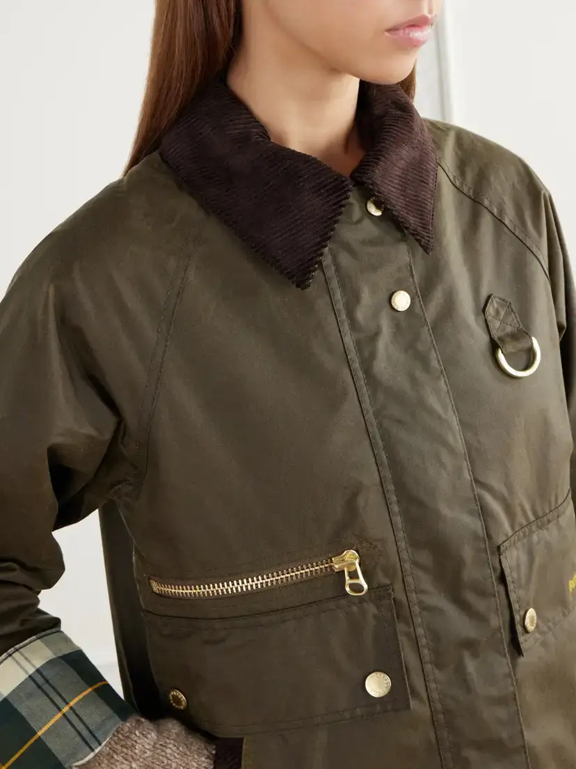 Barbour Cottingham Corduroy-trimmed Waxed Cotton-canvas Jacket | Thumbnail 6