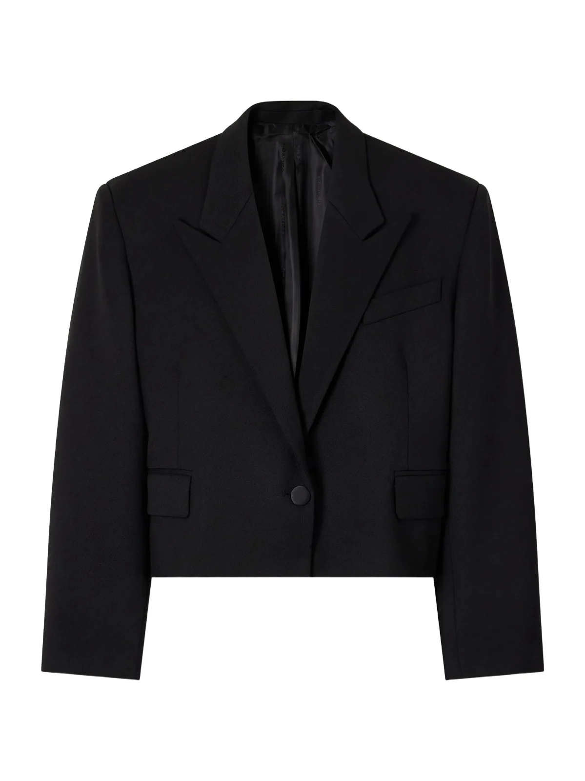 Cropped Darted Wool-blend Gabardine Blazer