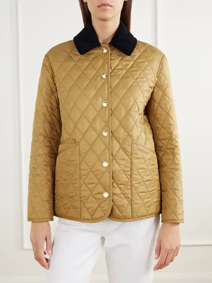 Burberry Corduroy-trimmed Quilted Shell Jacket | Thumbnail 3 Burberry Corduroy-trimmed Quilted Shell Jacket | Thumbnail 3