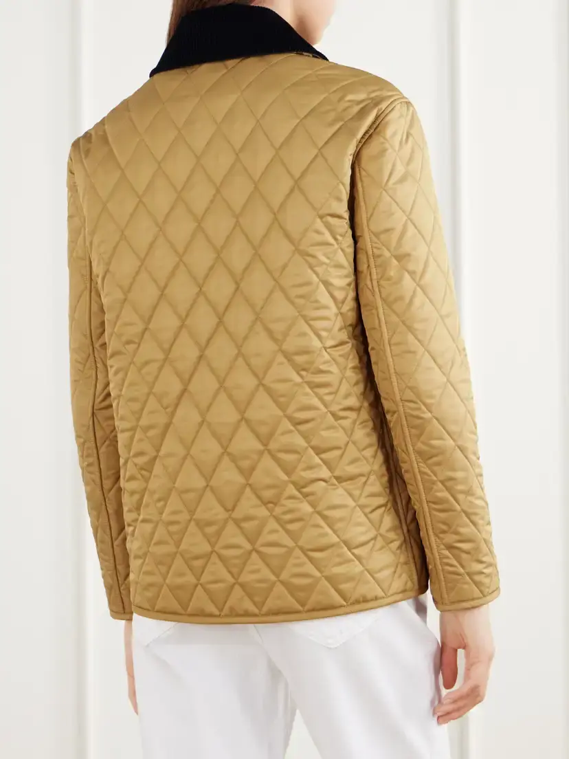 Burberry Corduroy-trimmed Quilted Shell Jacket | Thumbnail 4 Burberry Corduroy-trimmed Quilted Shell Jacket | Thumbnail 4