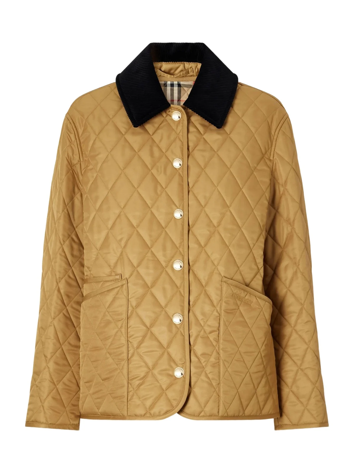Corduroy-trimmed Quilted Shell Jacket Corduroy-trimmed Quilted Shell Jacket