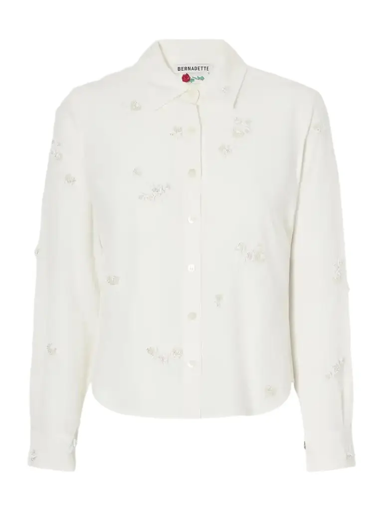 BERNADETTE Baby Bead-embellished Silk-crepe De Chine Shirt