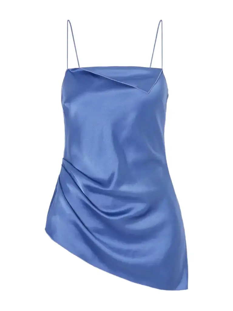 Asymmetrical Gathered Satin Cami Asymmetrical Gathered Satin Cami