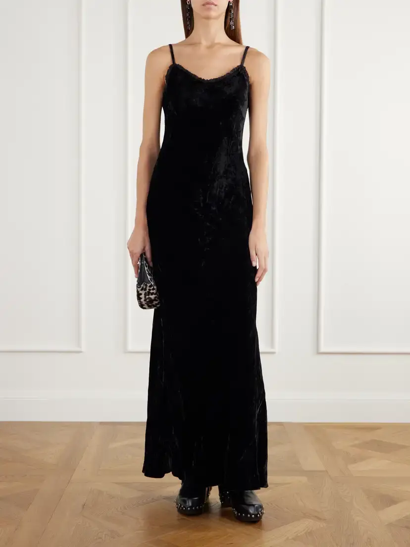 ALIX OF BOHEMIA Athens Tulle-trimmed Velvet Maxi Dress | Thumbnail 2 ALIX OF BOHEMIA Athens Tulle-trimmed Velvet Maxi Dress | Thumbnail 2